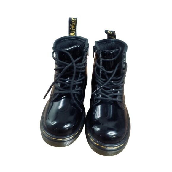 Dr. Martens 1460T -SIZE 8 Kids Unisex Black Combat Side Zipper Boots - Picture 2 of 9